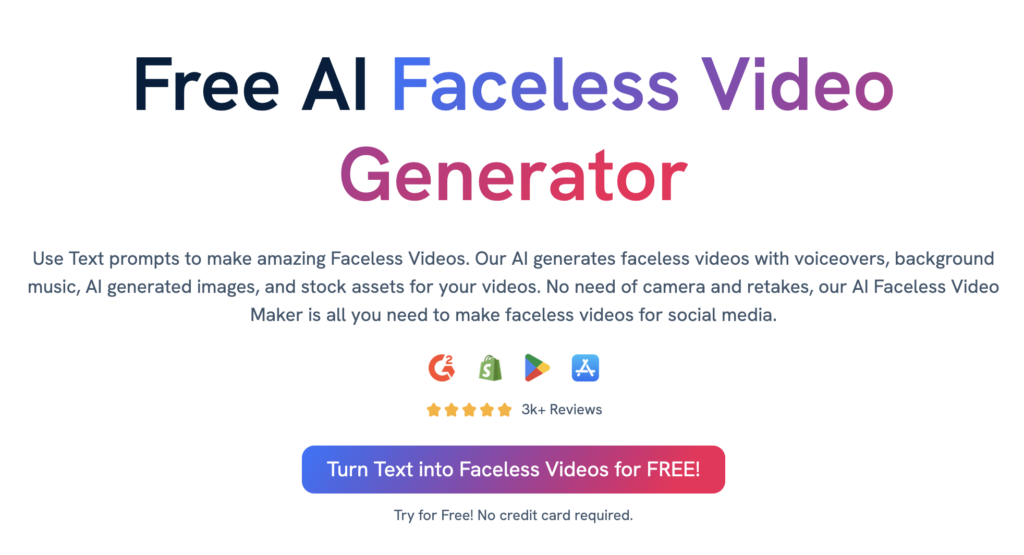 AI faceless video generator predis ai